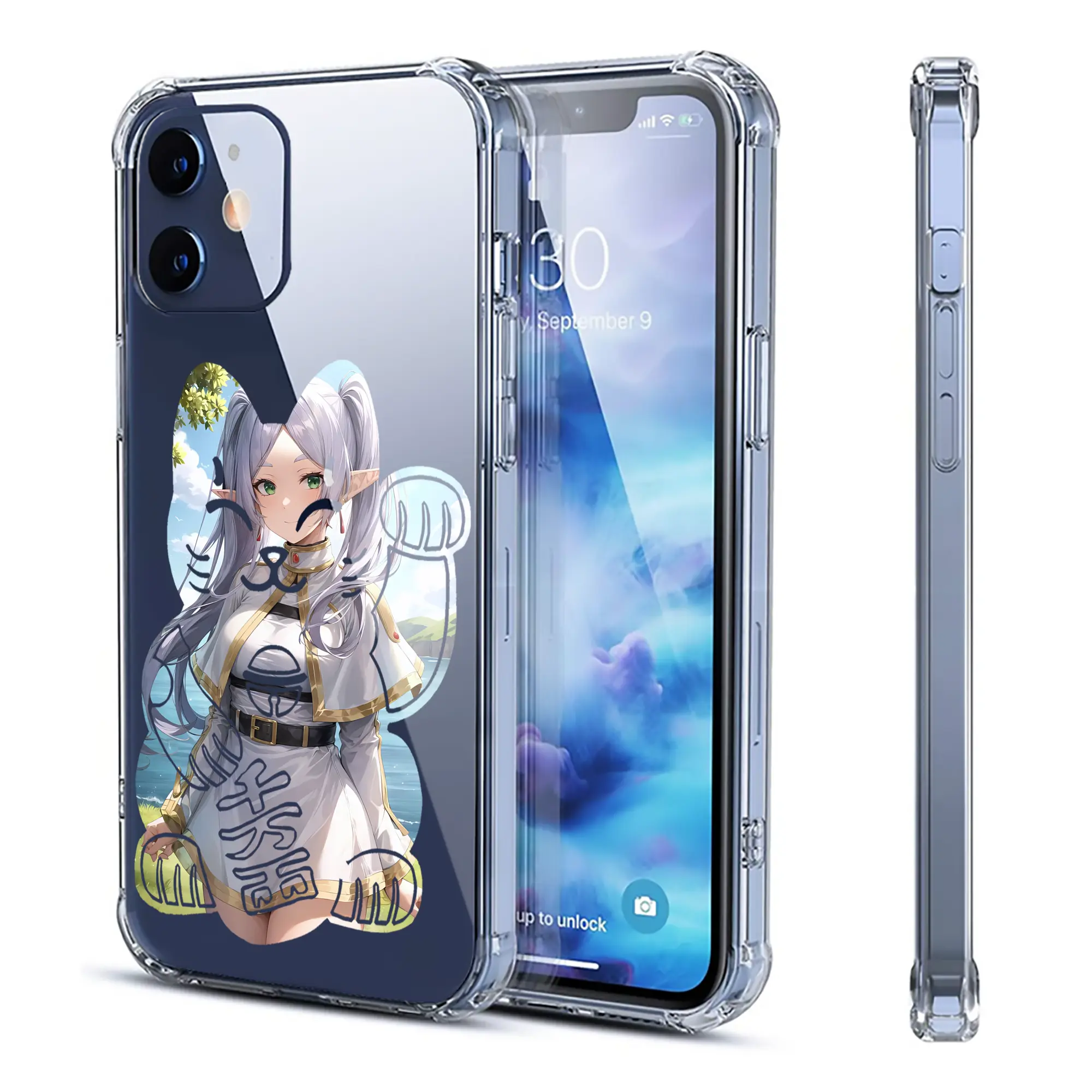 葬送のフリーレン（Frieren） グッズ,フリーレン（Frieren） - IPhone 12シリーズ対応 ・ 透明スマホケース ・ クリアソフトケース ・ TPU素材 ・ 耐衝撃 ・ 高密着 ・ 防汚 防指紋 ・ 簡単着脱